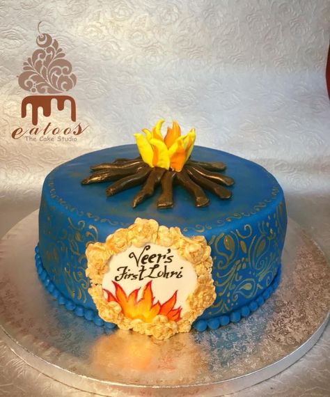 Cake for 1st Lohri Lohri Cake Design, Lohri Cake Ideas, Lorhi Party, Lohri Celebration Ideas, Happy Lorhi, Lohri Cake, Lohri Party Decor, Lohri Decoration Ideas, Lohri Decor