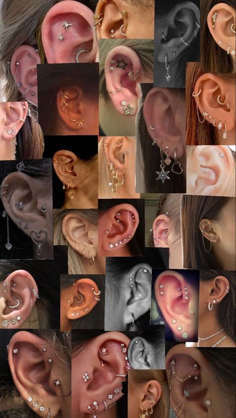 Places For Piercings, Earrings Placement Ideas, Places To Pierce Your Ear, Esr Piercings, Peicerings Ideas, Left And Right Ear Piercing Ideas, Industrial Piercing Anatomy, Diy Ear Piercing At Home, Ear Piercing Ideas Chart Names