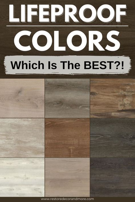 With so many lifeproof colors to choose from, it can be hard knowing which is the best one. This guide will help you make a decision on the best lifeproof flooring colors for your basement, living room & more. Our favorite lifeproof vinyl flooring colors including alexandria oak, easy oak, and hockley oak. Includes lifeproof vinyl flooring colors that are dark, grey, rustic & modern. Pics of all the lifeproof vinyl flooring popular colors included! Lifeproof Walton Oak Vinyl Flooring, Lifeproof Flooring In Bathroom, Dark Vinyl Plank Flooring Kitchen, Brooks Oak Lifeproof Flooring, Lifeproof Vinyl Flooring Colors Kitchen, Lifeproof Vinyl Plank Flooring Colors, Lifeproof Kitchen Flooring, Lvp Flooring Kitchen Dark Cabinets, Life Proof Fresh Oak Vinyl Flooring