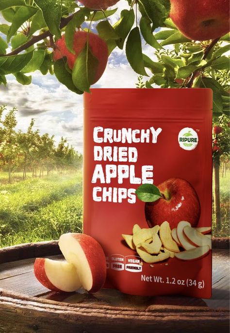 No Sugar Added/ No Additives/ Gluten Free💫💕 Apples Slices, Dried Apple Chips, Fuji Apple, Apple Chips, Dried Apples, No Sugar, Snack Bags, Apple Slices, Natural Red