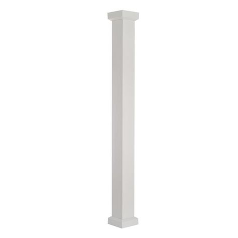 AFCO Empire 8-in x 8-ft Painted Aluminum Square Column at Lowes.com Front Porch Pillars, Staircase Molding, Exterior Columns, Outdoor Columns, Column Wrap, Laundry Room/mud Room, Decorative Columns, Porch Remodel, Square Columns