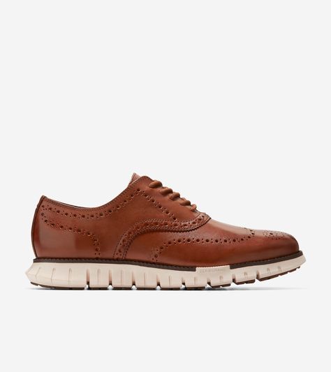 Mens Business Casual Shoes, Sustainable Construction, Men's Business Casual, Shoes Office, Mens Office, Business Casual Shoes, Work Accessories, Brown Oxfords, Cole Haan Zerogrand