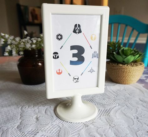 Geeky wedding table numbers via @offbeatbride Star Wars Table, Geeky Wedding, 501st Legion, Geek Wedding, Table Name, Star Wars Wedding, Wedding Printable, Offbeat Bride, Star Wars Inspired