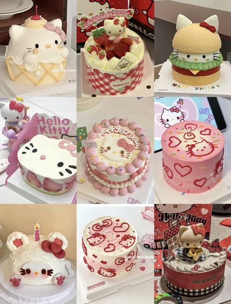 xiaohongshu hello kitty sanrio cakes decoration inspo idea desserts cute Hello Kitty Cheesecake, Hello Kitty Bento Cake, Desserts Cute, Sanrio Food, Dessert House, Fake Sweets, Kitty Cake, Hello Kitty Sanrio, Cake Inspo