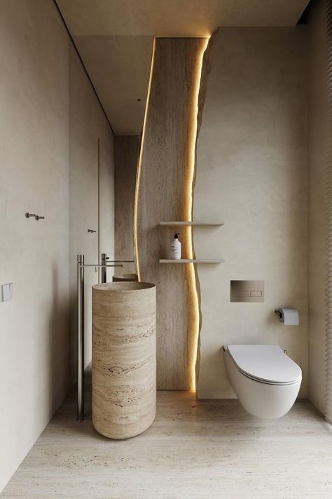 Upgrade your bathroom with these stunning modern design ideas. Discover how to create a spa-like atmosphere in your own home Half Bathroom Ideas Modern, Bathroom Inspo Interior Design, Modern Boho Bathroom, Spa Like Bathrooms, Wc Design, Modern Small Bathrooms, Furniture Studio, Boho Bathroom Decor, Rooms Design