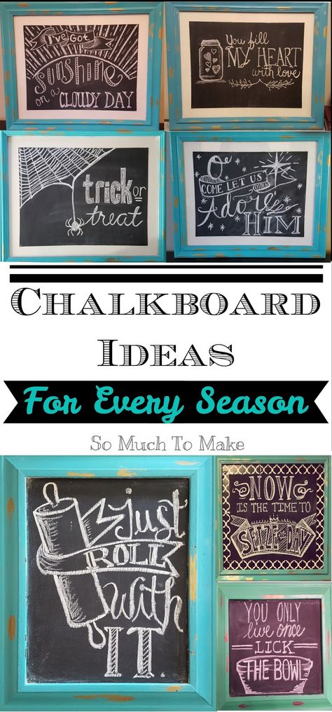 A LONG while back one of my sisters requested that I do a blog post with ideas for chalkboard designs and messages.  Over the pa... Chalkboard Art Easy Quotes, Kitchen Chalkboard Ideas Quotes, Chalkboard Decor Ideas House, Chalkboard Art Quotes Motivation, Chalkboard Quotes Home, Chalkboard Signs For Home, Family Chalkboard Ideas, Chalkboard Sayings For Home, Chalkboard Ideas For Home