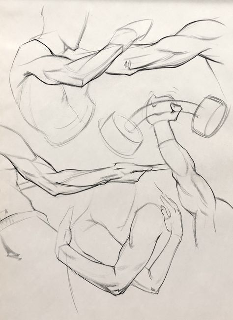 Tricep Drawing Reference, Arm Construction Drawing, Arm Art Anatomy, Arm Out Reference, Arm Drawing Practice, Arm Forshorting, Bent Elbow Reference, Arm Stretched Out Reference, Bent Arm Drawing Reference