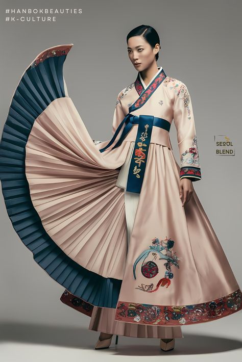 Hanbok Re-imaged: Graceful Pleats Korean Fashion Traditional, Hanbok Wedding Dress, Hanbok Wedding, Traditional Korean Clothing, Asian Traditional Fashion, Korean Traditional Clothing, Korean Traditional Dress, Modern Hanbok, Chinese Style Dress