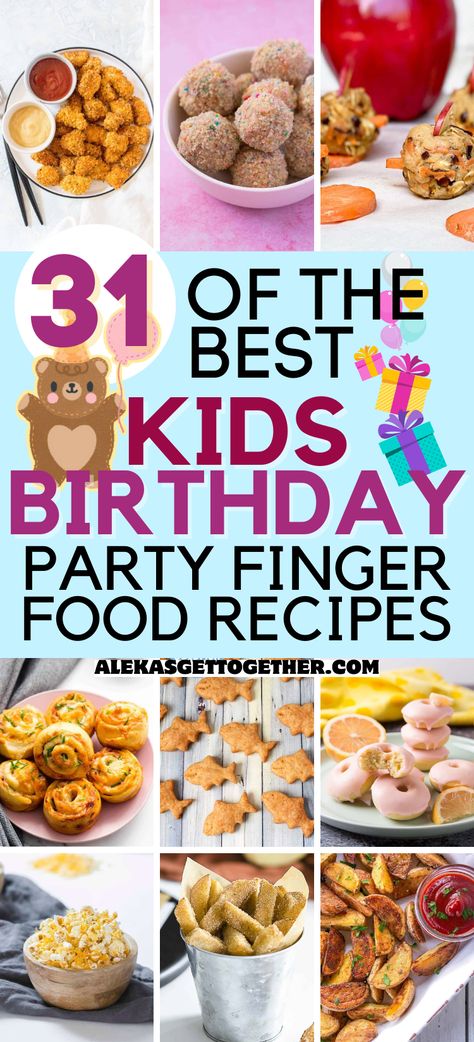 Kids Birthday Party Snacks, Party Food For Toddlers, Kids Party Finger Foods, Birthday Party Meals, Kids Birthday Snacks, 1st Birthday Foods, Kids Birthday Food, Kids Party Snacks, Finger Foods For Kids