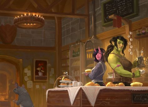 ArtStation - Legends and Lattes - Bookcover Legends And Lattes, Image Painting, Modern Fantasy, Urban Fantasy, Reading Journal, Fan Book, Sci Fi Art, Fantasy World, Book Aesthetic