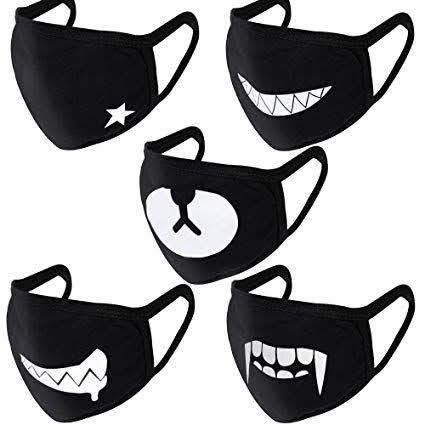 Face Mask For Teens, Wind Cut, Teeth Fangs, Mouth Mask Design, Mouth Mask Fashion, Easy Face Mask Diy, Crochet Faces, Easy Face Masks, Cool Face