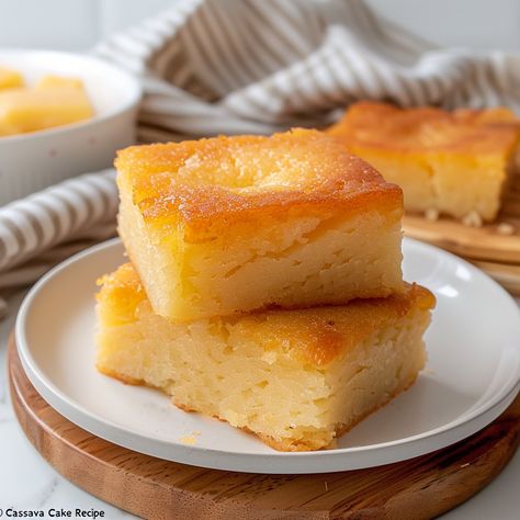 Cassava Cake Recipe Casava Cake Recipe Filipino Food, Brazilian Cake, Casava Cake Recipe, Cassava Cake Recipe, Cassava Cake, Hot Sauce Recipes, Man Cooking, Filipino Cuisine, Bread Appetizers