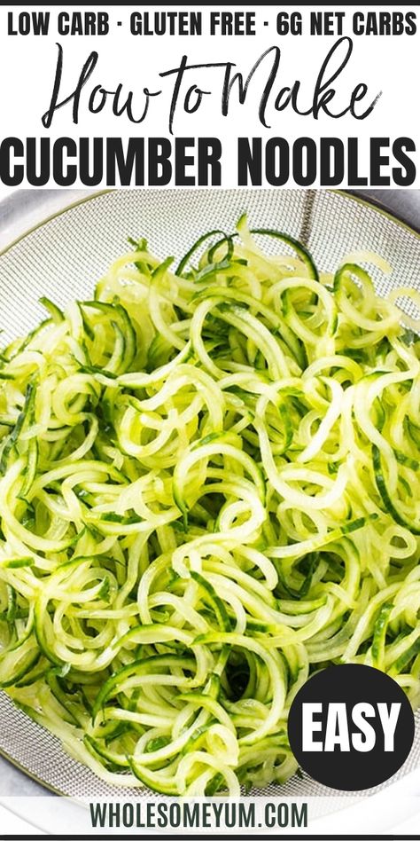 Spiraled Cucumber Recipes, Cucumber Zoodle Recipes, Cucumber Noodles Recipes, Spiralized Cucumber Recipes, Cucumber Noodle Recipes, Spiralized Cucumber Salad, Cucumber Keto, Cucumber Spaghetti, Zucchini Noodle Recipes Healthy