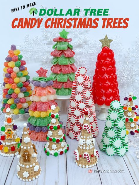 candy christmas trees, best, easy candy Christmas trees craft idea, Dollar Tree Candy Christmas tree craft, easy Dollar Tree Christmas Craft, Dollar Tree Christmas decor ideas, Dollar Tree finds, Dollar Tree haul, Sour belt starlight mints gumdrop gum drop Christmas trees, sugar cone tree craft Gum Drop Christmas Tree, Candy Christmas Tree Diy, Christmas Candy Centerpieces, Gingerbread Christmas Tree Ideas, Candyland Gingerbread House, Candy Christmas Trees, Gingerbread Contest, Trees Craft, Cane Decorations