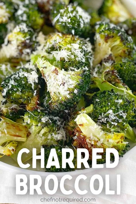 Have you tried charred broccoli? Oven roasted and charred broccoli is a game-changing way to eat this vegetable! The slight char that the broccoli gets roasting in the oven gives this vegetable side dish a whole new flavour profile. Sprinkle with some parmesan cheese and watch it go! Great side dish for Thanksgiving or Christmas too. Chared Broccoli, Broccoli Oven, Side Dish For Thanksgiving, Charred Broccoli, Roasted Broccoli Recipe, Easy Dinner Casseroles, Vegetable Side Dish, Fast Foods, Light Meals