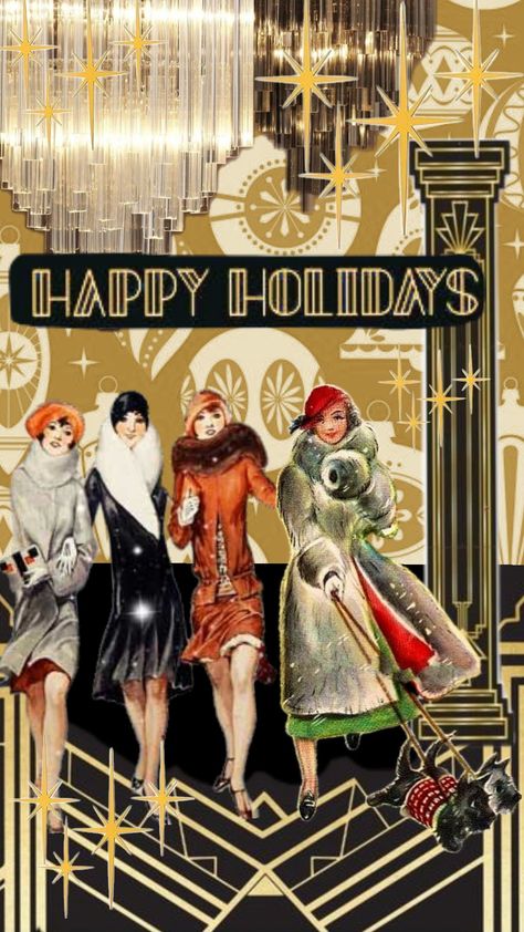 Art Deco Holidays #artdeco #holidays #roaringtwenties Roaring Twenties, Happy Holidays, Art Deco, Holidays, Pins, Art