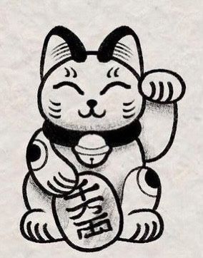 Lucky Cat Tattoo Traditional, Burger Tattoo, Snowglobe Tattoo, Small Japanese Tattoo, Positivity Tattoo, Tattoo Gato, Lucky Cat Tattoo, Lucky Tattoo, Sketch Board