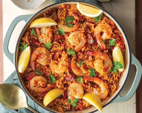 Smoked Sausage And Shrimp, Prawn And Chorizo, Shrimp Paella, Chorizo Paella, Paella Recipe Seafood, Paella Valenciana, Raw Banana, Seafood Paella, Paella Recipe