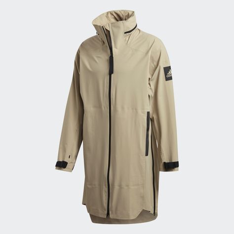 adidas MYSHELTER RAIN.RDY Parka - Beige | adidas UK Beige Adidas, Rains Long Jacket, Waterproof Parka, Classic Trench Coat, Adidas Jackets, Public Transportation, Waterproof Jacket, Parka Jacket, Adidas Online