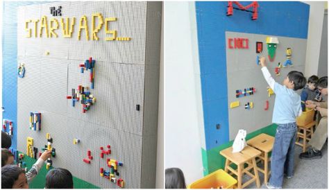 Interactive Walls for Kid Spaces Jack Oconnell, Play Stations, Lego Bedroom, Moderne Pools, Lego Wall, Star Wars Room, Classroom Makeover, Gifts For Guys, Interactive Walls