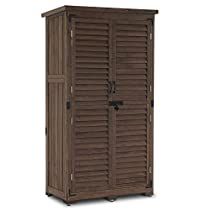 Check this out! Tool Shed Organizing, Garden Tool Organization, Wooden Storage Cabinet, Garden Storage Shed, Outdoor Storage Cabinet, Siding Colors, Garden Tool Storage, Wood Shed, Tool Cabinet