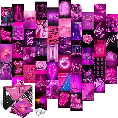 #wallpaperaesthetic #wallpaper #aesthetic #seatingroomarts Hot Pink Wall Decor, Pink Wall Collage, Hot Pink Room, Cool Teen Rooms, Baddie Room, Hot Pink Walls, Pink Wall Decor, Wall Collage Kit, Pink Room Decor