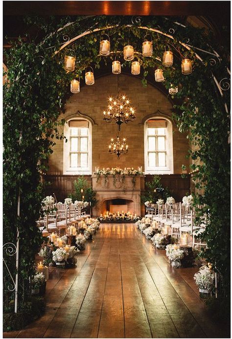 Winter wedding ceremony decor Brooklyn Botanical Garden, Rustic Wedding Decorations, Wedding Ceremony Ideas, Indoor Wedding Ceremonies, Wedding Aisle Decorations, Have Inspiration, Wedding Winter, Aisle Decor, Wedding Aisle