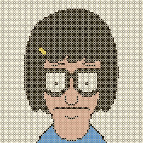 Bob’s Burgers Cross Stitch, Bobs Burgers Cross Stitch, Room Tapestries, Crochet Bob, Blanket Squares, Pixel Grid, Perler Designs, Bob S, Graph Patterns