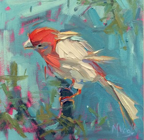 Painting : "Say What" (Original art by MARISSA VOGL) Abstract Bird, Abstract Animal Art, Bird Paintings, Bird Photos, Magic Realism, Artist Website, Impasto Painting, Art Space, Abstract Drawings