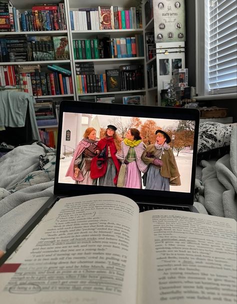 Movies And Books Aesthetic, Laura Book Core, Oh I Love Being A Woman Aesthetic, Louisa May Alcott Aesthetic, Little Women Aesthetic Book, Film For Her Book, Buying Books Aesthetic, Little Women Book Aesthetic, Reading In Movies