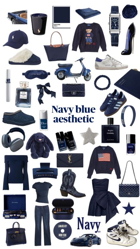 Rich Navy blue aesthetic🫐🖤 #rich #beauty #outfitinspo #homedecor #navyblue #fashion #blue #thatgirl #style #inspo #outfit #richgirl #vintage #ralphlauren #dior #ysl #stockholmstyle #trending #fyp Blue Clothes Aesthetic, Navy Blue Aesthetic, Rich Outfits, Navy Outfit, Outfit Plan, Outfit Inspo Casual, Paris Outfits, Inspo Outfit, Stockholm Fashion