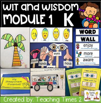 Wit and Wisdom Kindergarten- Module 1 by Teaching Times 2 | Teachers Pay Teachers Wit And Wisdom Focus Wall Kindergarten, Setting Anchor Charts, Wit And Wisdom Kindergarten, Wit And Wisdom 4th Grade Module 1, When Two Vowels Go Walking Anchor Chart, Wit And Wisdom Anchor Charts, Wit And Wisdom 2nd Grade Module 1, Teaching Story Elements, Word Wall Kindergarten