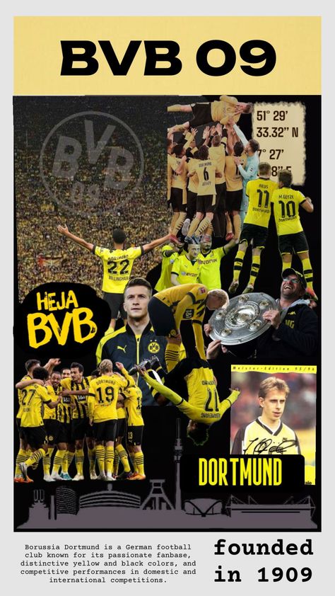 i feel like this is missing something idk 🤷‍♀️#yellowandblack #marcoreus #judebellingham #germany #bvb #dortmund #yellowwall #bundesliga #footballposter #vintage #soccer Bvb Wallpaper, Missing Something, Vintage Soccer, Poster Wallpaper, Football Poster, Borussia Dortmund, Feel Like, Soccer, Germany