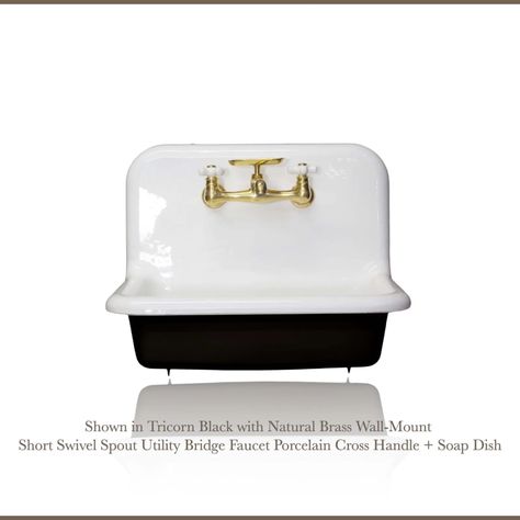 Vintage Bathrooms 1920s, Wall Mount Sink With Shelf, Vintage Console Sink, Vintage Wall Mount Sink, Wall Mount Sink Bathroom, Wall Mounted Sink Bathroom Lowe's, Watermark Wall Mount Faucet Unlacquered Brass, Vintage Sink, Wall Hung Sink