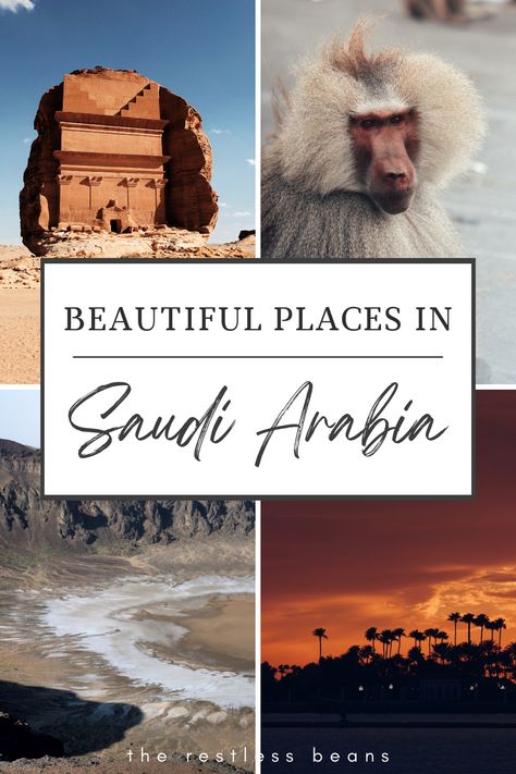 Saudi Arabia is a vast, spectacular nation. After driving 8000 kilometres across the country, we have narrowed down what we think are our 11 most beautiful places in Saudi Arabia (with pictures). Check it out for inspiration for your trip. Saudi Arabia Road Trip, List Journal, Turquoise Ocean, Travel Asia, Ends Of The Earth, Mountain Village, Explore Travel, Paradise Island, Travel List