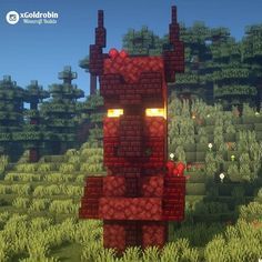 Goldrobin Minecraft, Minecraft Creative Ideas, Minecraft Halloween Ideas, Minecraft Statue, Mine Minecraft, Minecraft Statues, Minecraft Wall, Minecraft Structures, Minecraft House Plans