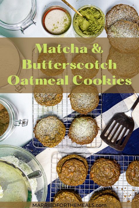 Recipe for Matcha & Butterscotch Oatmeal Cookies Matcha Vs Coffee, Butterscotch Oatmeal Cookies, Matcha Cookies Recipe, Butterscotch Oatmeal, Matcha Brownies, Oatmeal Butterscotch Cookies, Make Matcha, How To Make Matcha, Old Fashioned Oats