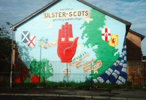 ulster-scots mural in Northern Ireland | Flickr - Photo Sharing! Belfast Murals, Antrim Ireland, Ulster Scots, Northern Ireland Troubles, Orange Order, Glasgow Rangers Football, Ireland History, Irish Travellers, Glasgow Rangers Fc