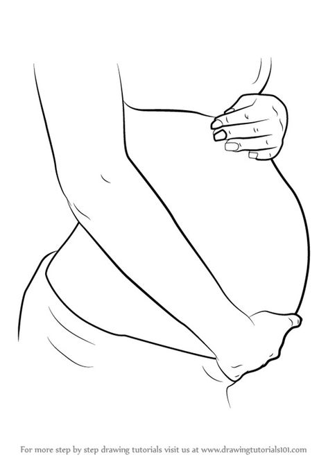 Pregnancy Drawing Reference, Pregnant Sketch, Baby Boy Drawing, Pregnancy Drawing, Bahasa Jepun, Pregnancy Art, Line Art Design, Pola Sulam, Pregnant Belly