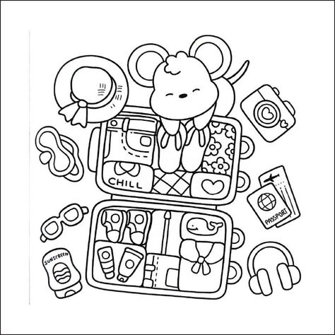 Pocket World Coloring Page, Travel Coloring Pages, World Coloring Page, Bobbi Goods, Coco Wyo, Cute Suitcases, Summer Coloring, Colouring Sheets, Free Adult Coloring Pages