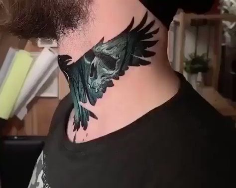 Inked on Twitter: "What do you think of this raven neck tattoo by Andrey Lukovnikov? 🦅 ⁠… " Raven Neck Tattoo, Viking Tattoos For Men, Tattoo Neck, Throat Tattoo, Worlds Best Tattoos, Wroclaw Poland, Crow Tattoo, Neck Tattoo For Guys, Raven Tattoo