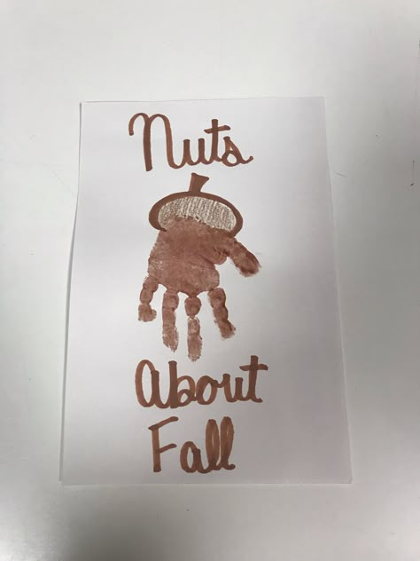 Fall Themed Crafts For Infants, Acorn Art For Infants, Welcome Fall Crafts For Toddlers, Squirrel And Acorn Crafts, Toddler Acorn Crafts, Autumn Crafts For Infants, September Projects For Toddlers, Fall Art Projects For Kids Toddlers, Fall Art For Toddlers September