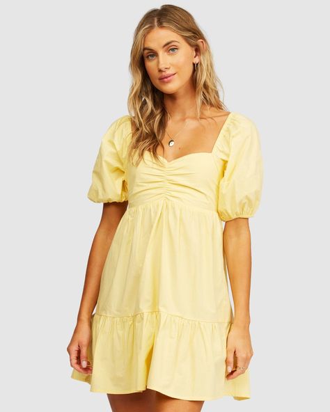 Golden Yellow Dress, Light Yellow Dresses, Bday Wishlist, Roll Dress, Billabong Dress, Formal Dance, Stay Golden, Winter Formal, Birthday List