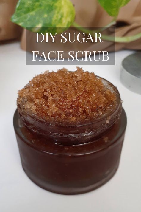 Easy Face Scrub Diy, Facial Sugar Scrub Diy, Diy Face Scrub For Acne, Home Made Face Scrub Exfoliate, Facial Scrub, Expholiate Face Scrub Diy, Homemade Facial Scrub Anti Aging, Homemade Face Scrubs For Smooth Glowing Skin, Exfoliating Scrub Diy