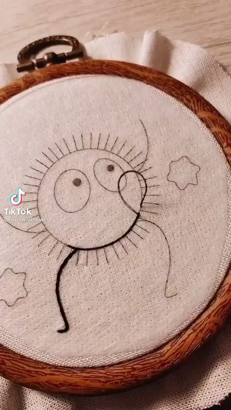 Embroidery Designs Studio Ghibli, Studio Ghibli Sewing, Studio Ghibli Simple Art, Studio Ghibli Embroidery Simple, My Neighbor Totoro Embroidery, Ghibli Crafts Diy, Ghibli Embroidery Pattern, Soot Sprite Embroidery, Studio Ghibli Embroidery Patterns