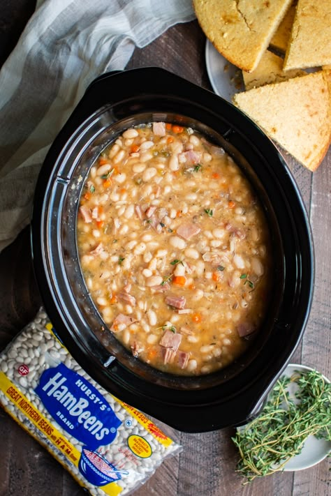 Beans Slow Cooker, Crockpot Ham And Beans, Beans Recipe Crockpot, Beans And Ham, Beans In Crockpot, Slow Cooker Ham, Crockpot Ham, The Magical Slow Cooker, Ham Soup