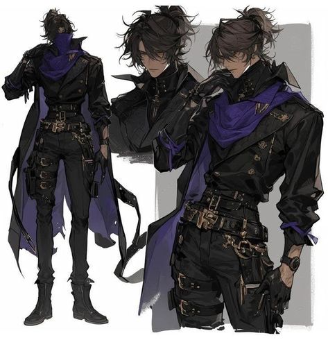 Gothic Fantasy Fashion Male, Assassin Outfits Male, Male Warrior Outfit Design, Vampire Clothing Male, Knight Uniform Concept, Modern Fantasy Outfit Male, Outfit Character Design Male, Cool Fantasy Outfits Male, Dark Fantasy Male Outfit