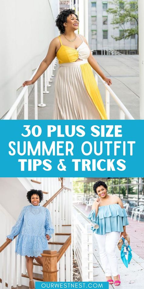 Steal these 30 smart plus size style tips for summer! Use these tips to create the perfect plus size summer outfits for 2022! If you're looking gof casual plus size fashion for women, definitely read this post! Plus Size Date Night Outfits Summer, Plus Size Style Tips, Plus Size Date Night, Tips For Summer, Plus Size Summer Fashion, Outfit Tips, Date Night Outfit Summer, Summer Holiday Outfits, Plus Size Style