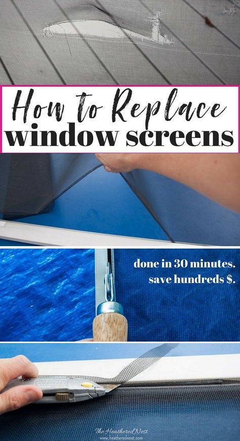 Lace Window Screen, Easy Home Improvement Projects, Easy Home Improvement, Door Replacement, Window Screen, Window Replacement, Diy Window, Screen Repair, Window Screens