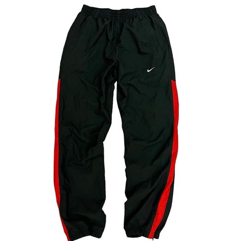 Rarenike Vintage Drill Y2k Nylon Track Pants ! Condition: Brand New Nwt 10/10 Size M Vintage Track Pants, Nylon Track Pants, Nike Track Pants, Pants Nike, Rare Nikes, Red Nike, Black Joggers, Nike Pants, Men's Nike